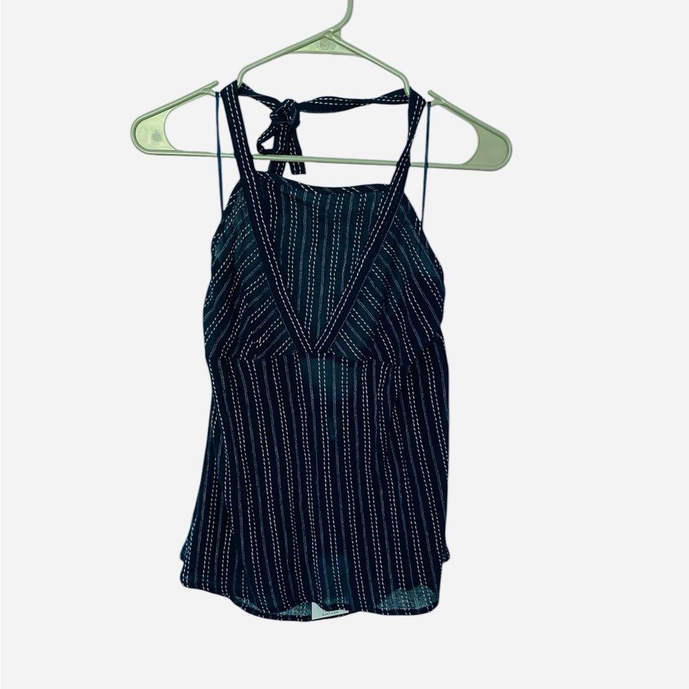 Roxy I Feel Sea Halter Top Navy Blue size Large NWT